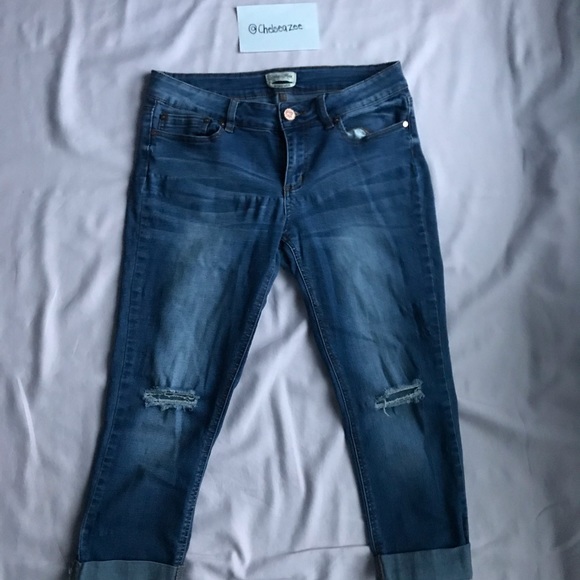 Indigo Rein Denim - Indigo Rein Dark Wash Cuffed Jeans.